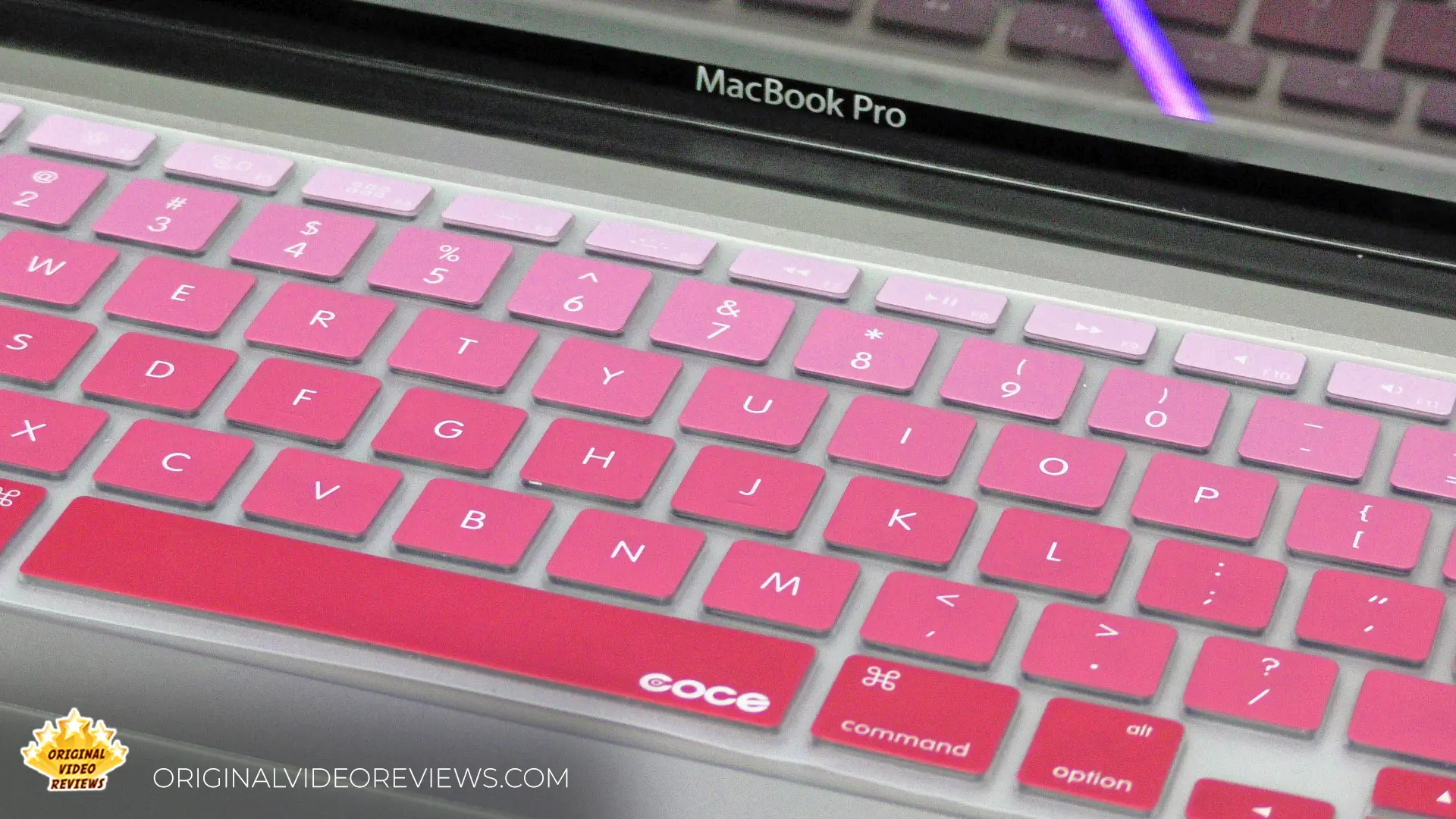 COCE silicone keyboard cover on MacBook Pro - pink rainbow design review