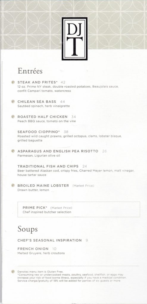 Trump International Hotel Las Vegas Review - DJT Restaurant Menu 003