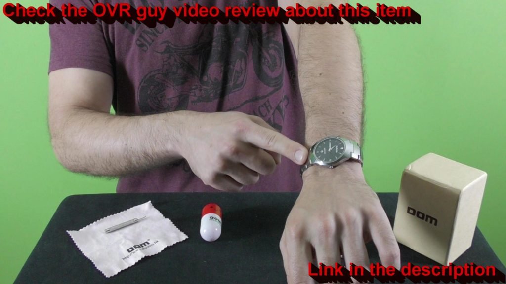 OVR Guy explaining the DOM W-698 luxury quartz wristwatch while wearing it