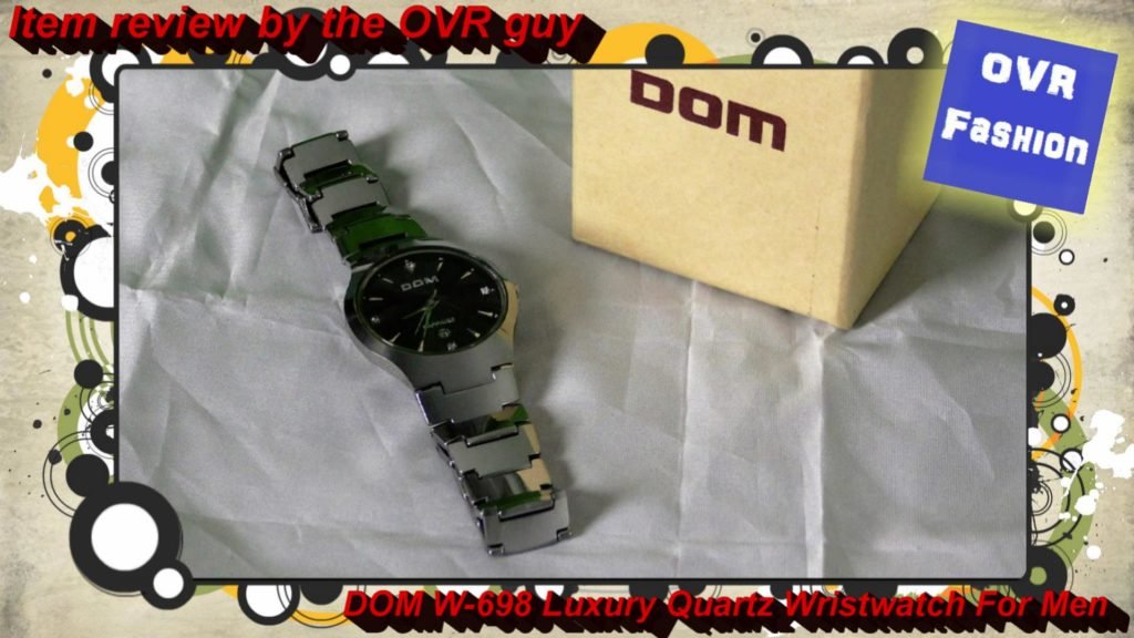 DOM W-698 luxury quartz wristwatch with branded DOM box