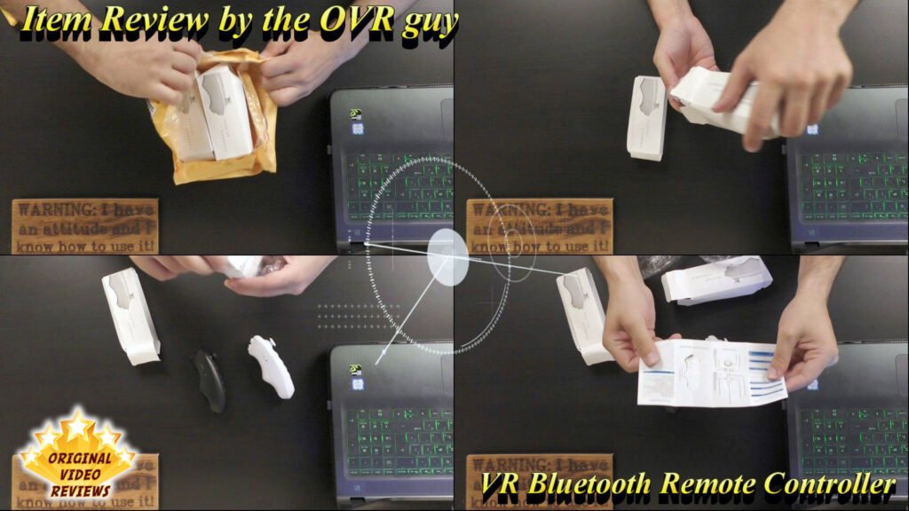 The OVR Guy unboxing the VR Bluetooth Remote Controller during the review