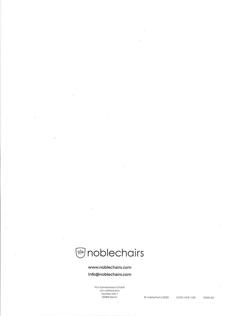 User Manual - noblechairs ICON Gaming Chair 008