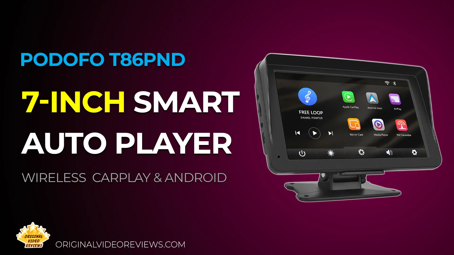 Podofo 7-Inch Car Touchscreen for CarPlay and Android review hero image