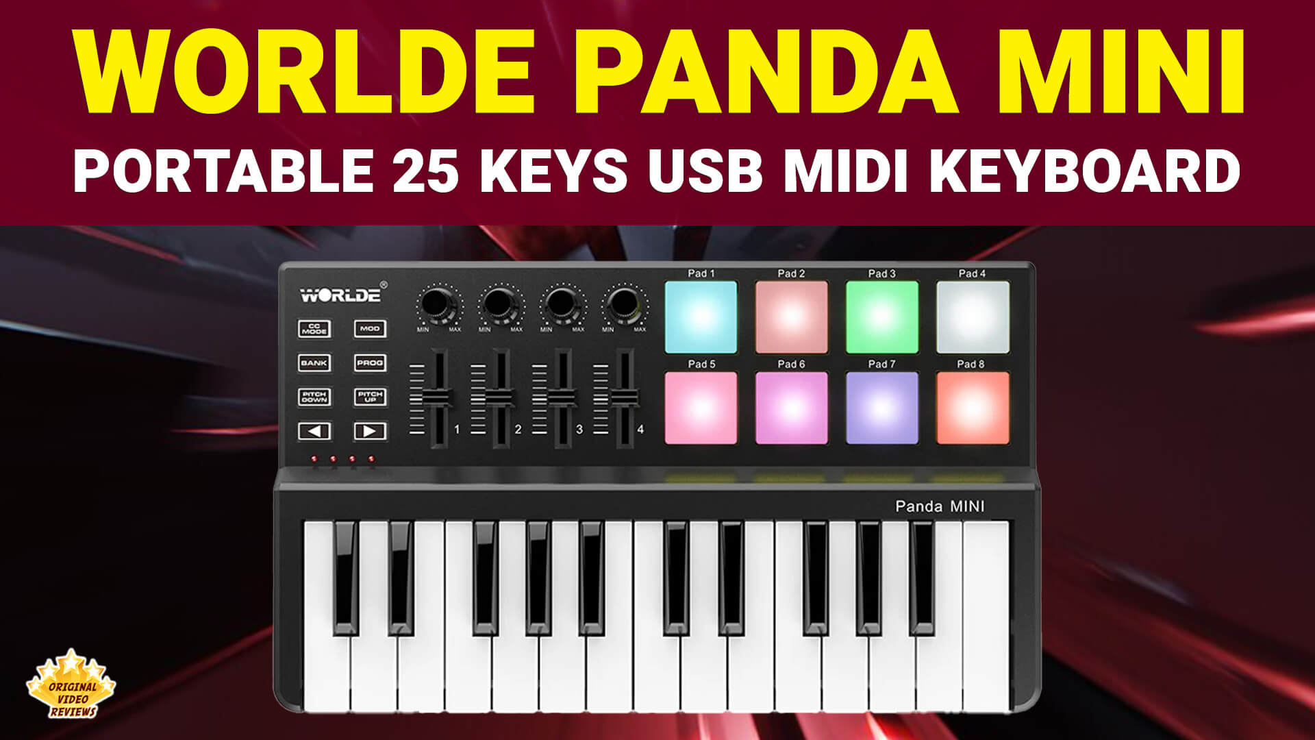 Worlde Panda MINI Portable 25 Keys USB MIDI Keyboard