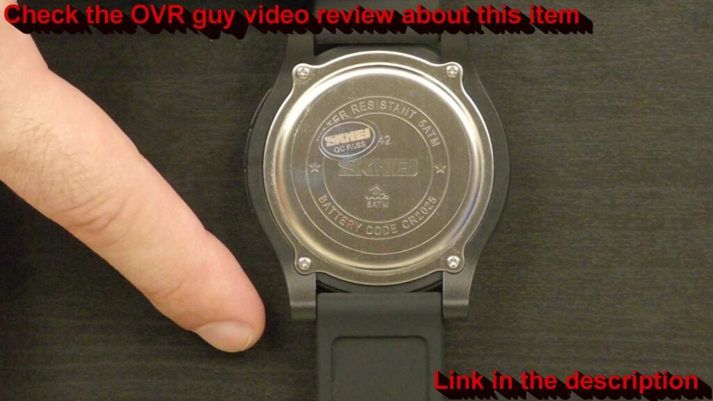 Back view of the SKMEI 1142 digital wristwatch showing the stainless steel case back.