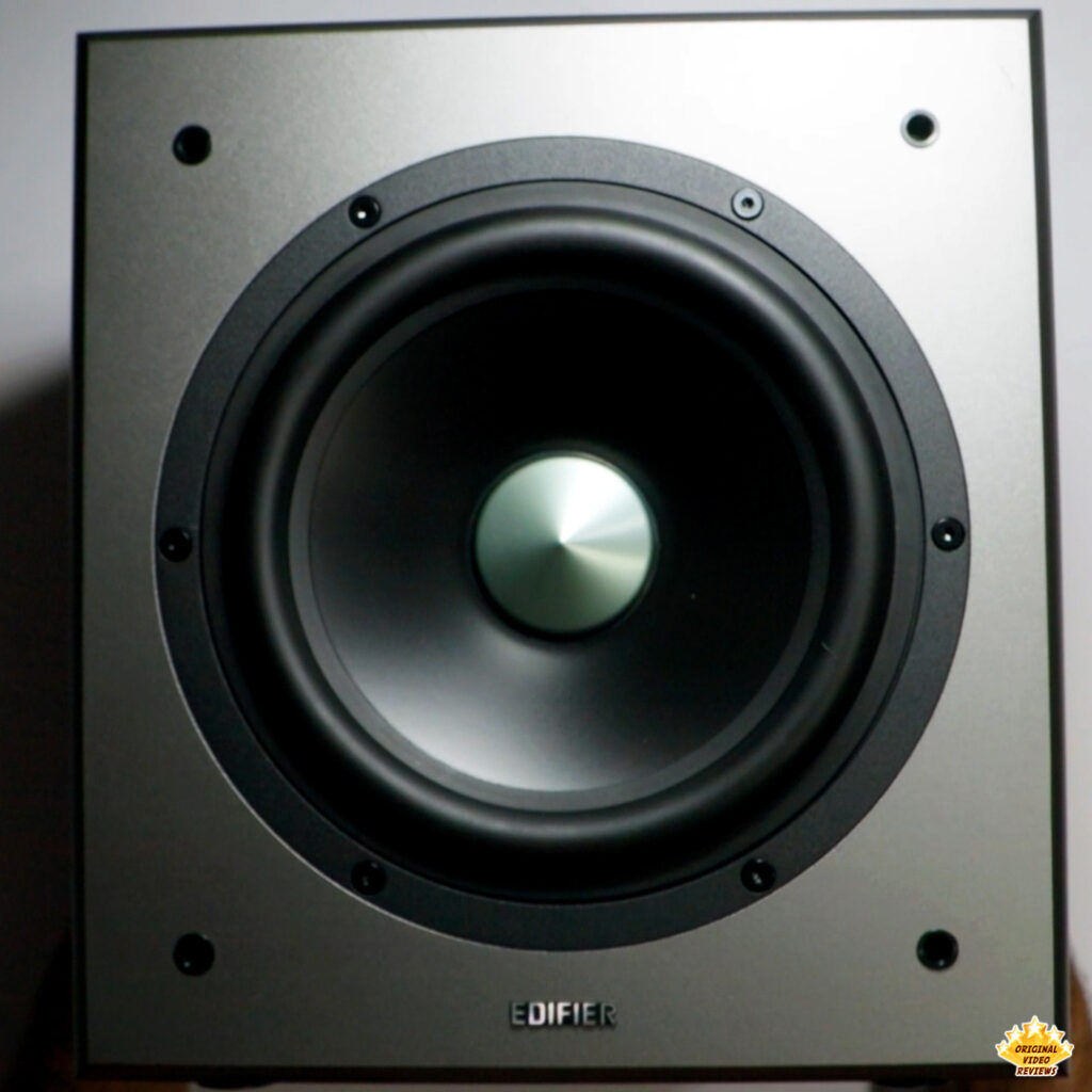 Edifier T5 Subwoofer – front view without grille, featured in the OVR review