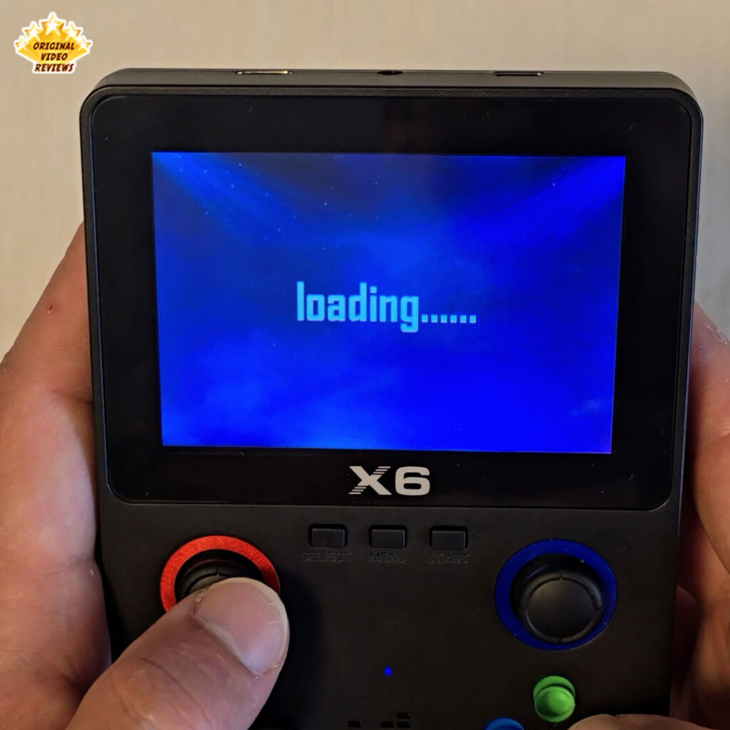 Loading screen on the X6 handheld retro gaming console