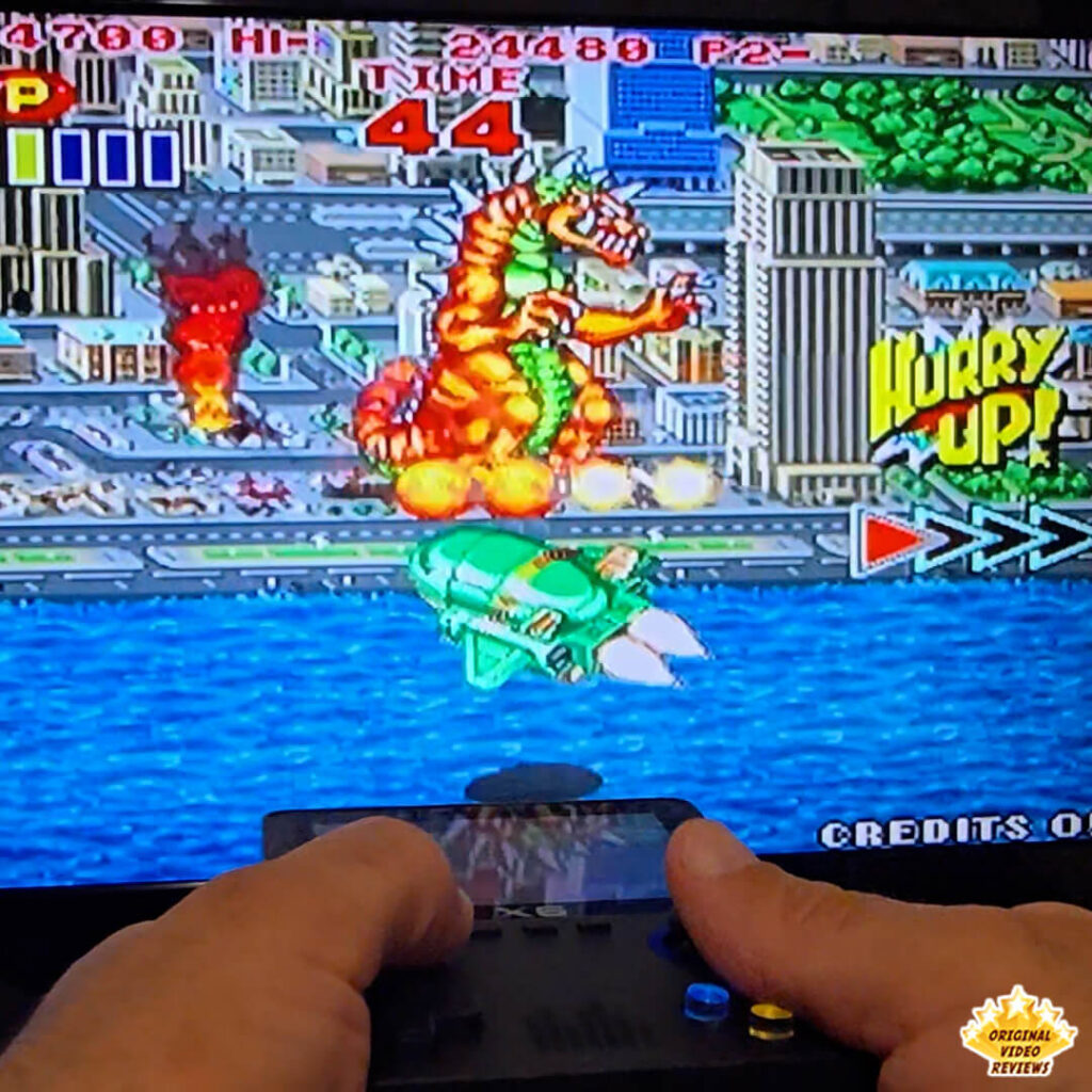 King of the Monsters 2 gameplay on X6 retro handheld gaming console