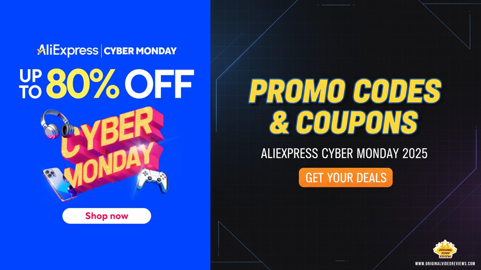 Official AliExpress Cyber Monday 2025 Thumbnail. Contains PROMO CODES & COUPONS link for all final deals (Up to 80% Off).
