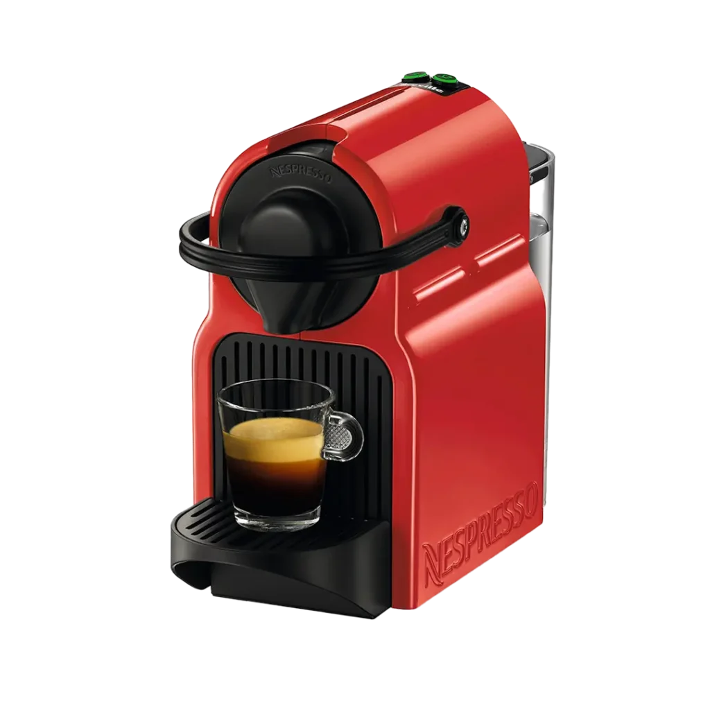 Red Nespresso Inissia espresso machine
