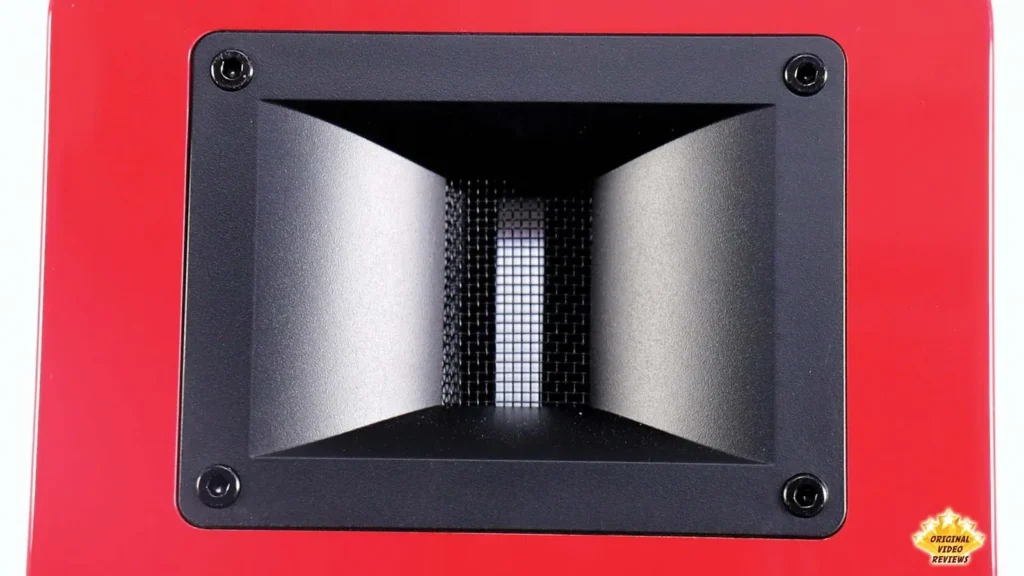 Extreme close-up of the ribbon element inside the AIRPULSE A100 horn
