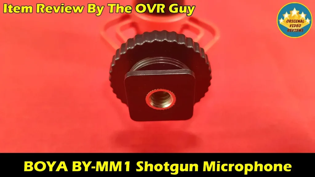 Underside of the BOYA BY-MM1 cold shoe mount