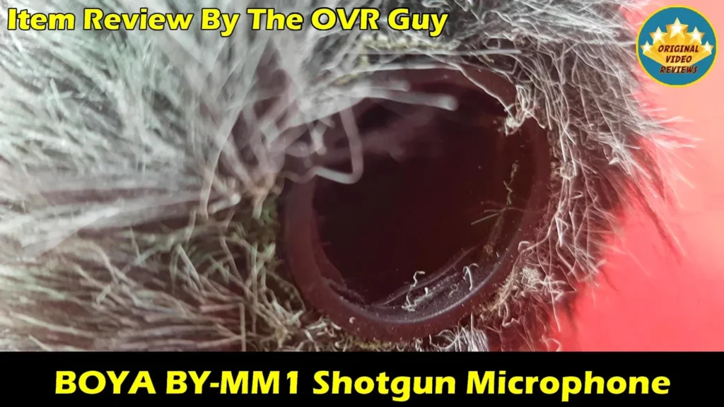 Extreme close-up of the BOYA BY-MM1 furry windshield opening