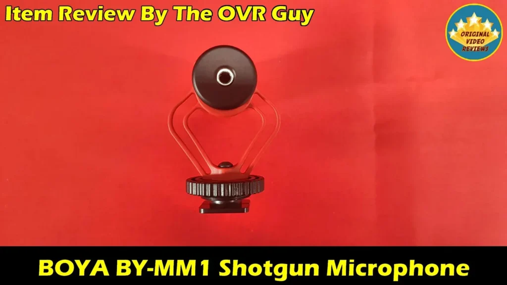Rear view of the BOYA BY-MM1 on its shock mount