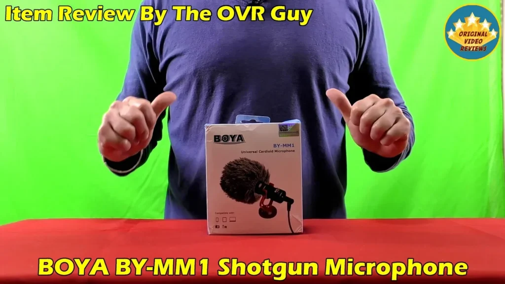 The BOYA BY-MM1 retail box with a thumbs up