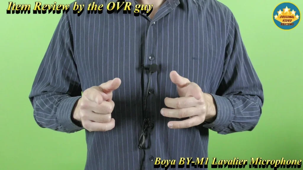 The OVR Guy with the BOYA BY-M1 Lavalier Microphone clipped to his shirt, front view