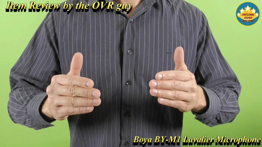 The OVR Guy explaining the BOYA BY-M1 Lavalier Microphone during the review