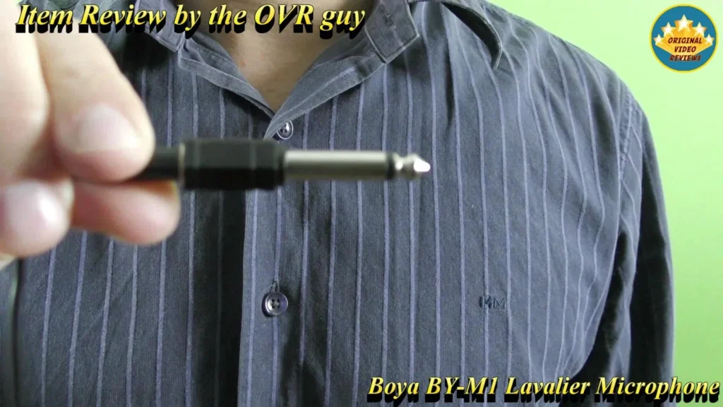 Close-up of the 1/4 inch plug adapter that comes with the BOYA BY-M1 Lavalier Microphone